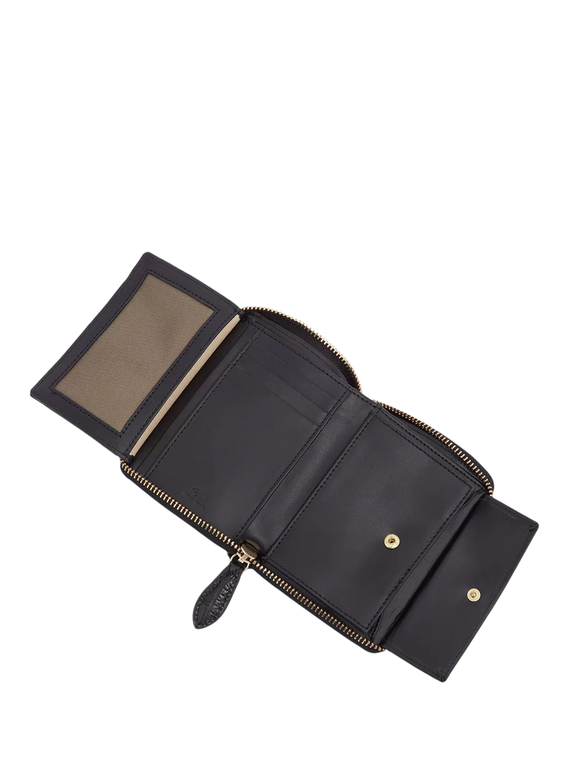 OSPREY LONDON Wentworth croc leather zip purse, black - British product