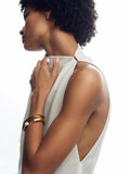 Reiss Alana Curve Pearl Cuff Bangle gold tone, imported from the UK