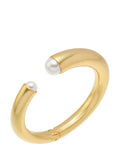 Reiss Alana Curve Pearl Cuff Bangle gold tone, imported from the UK