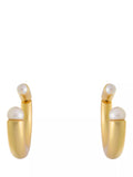 Reiss Anais Curve hoop earrings gold pearl, UK version
