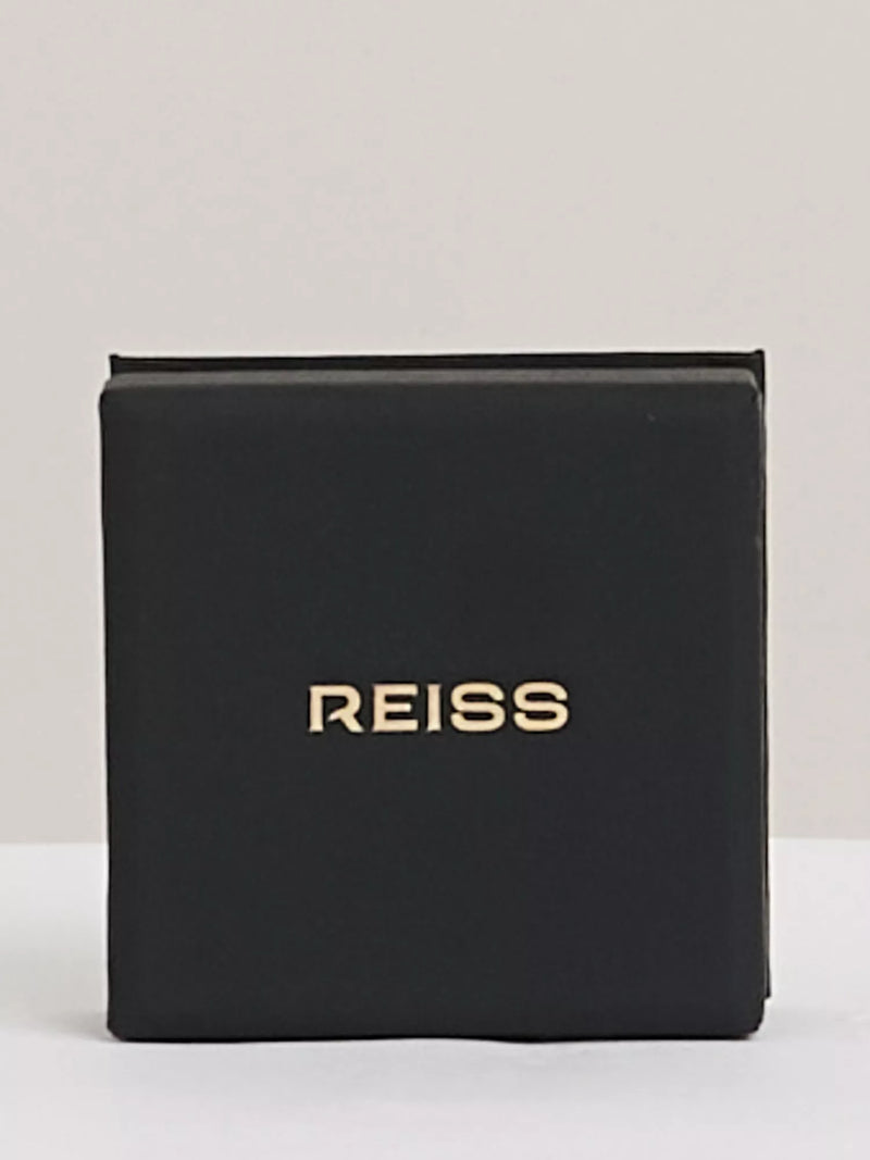 Reiss Anais Curve hoop earrings gold pearl, UK version