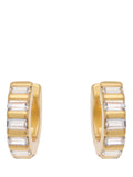 Reiss Liza Linear Crystal Huggie Hoop Earrings gold tone (British brand)