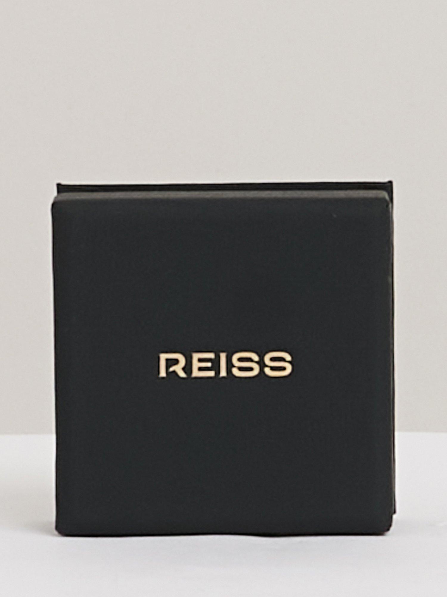 Reiss Liza Linear Crystal Huggie Hoop Earrings gold tone (British brand)