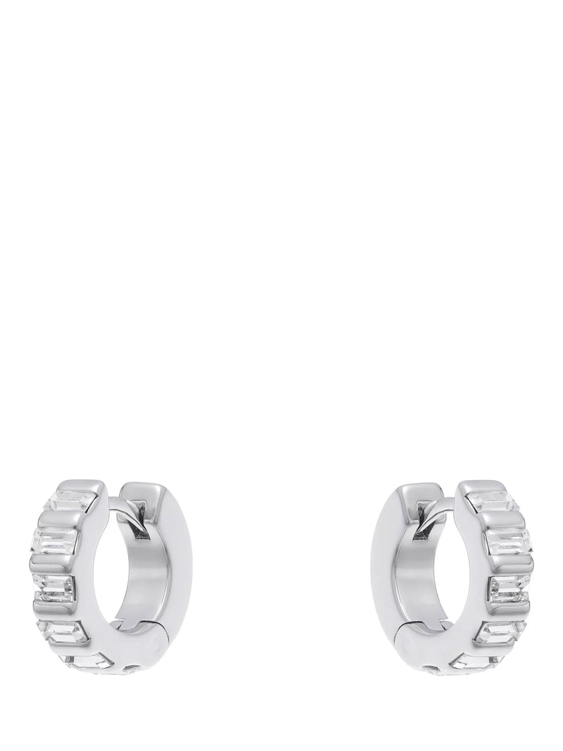Reiss Liza Linear Crystal Huggie Hoop Earrings gold tone (British brand)
