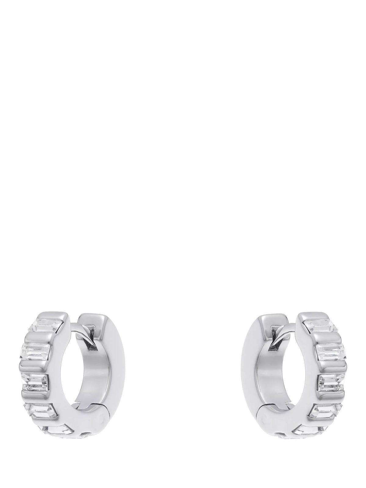 Reiss Liza Linear Crystal Huggie Hoop Earrings gold tone (British brand)
