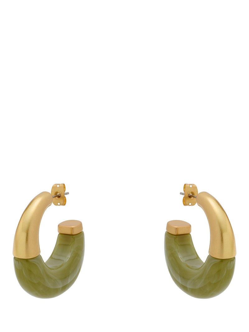 Reiss Samira hoop earrings gold tone faux black marble (British brand)