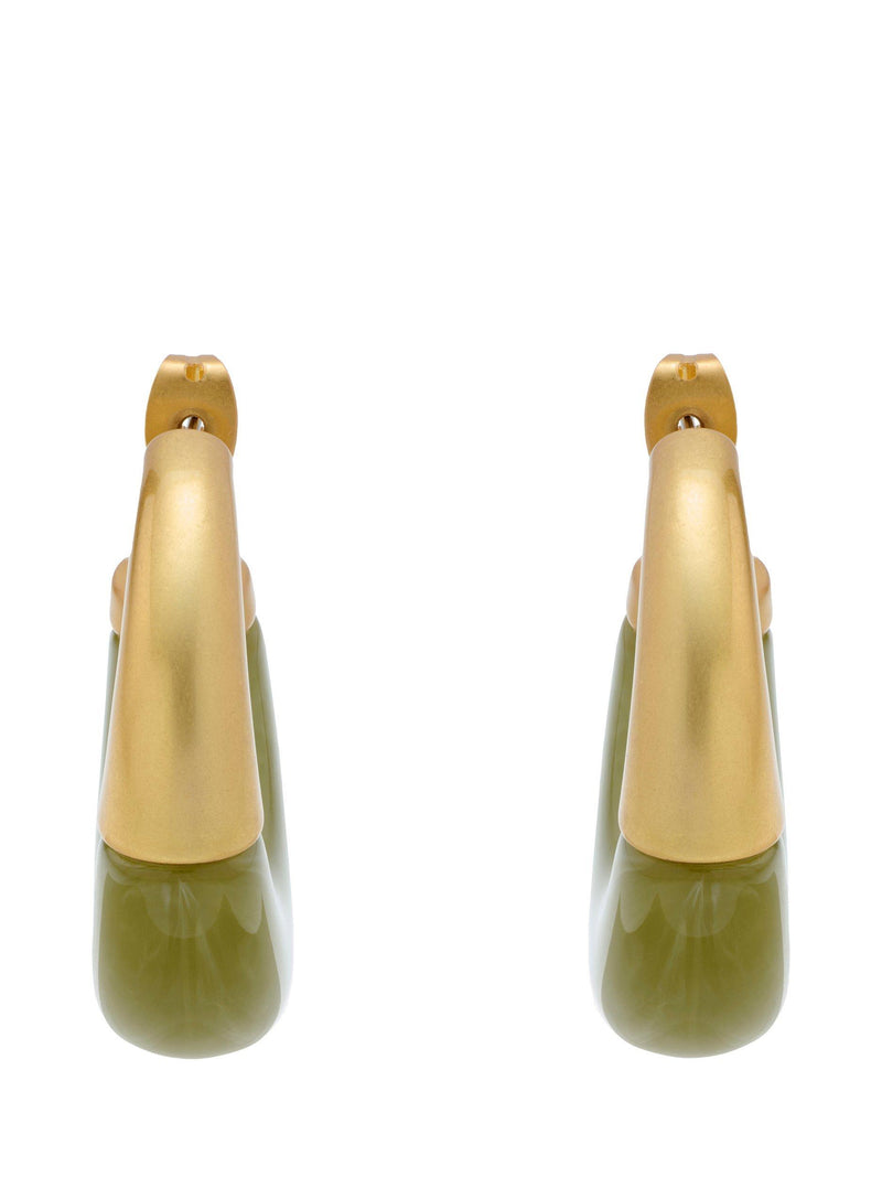 Reiss Samira hoop earrings gold tone faux black marble (British brand)