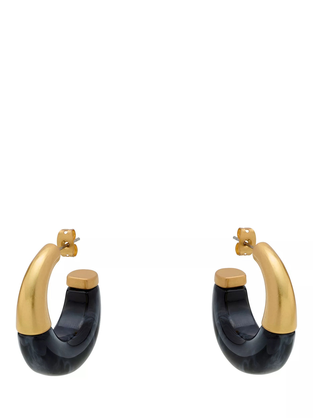 Reiss Samira hoop earrings gold tone faux black marble (British brand)