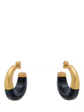 Reiss Samira hoop earrings gold tone faux black marble (British brand)