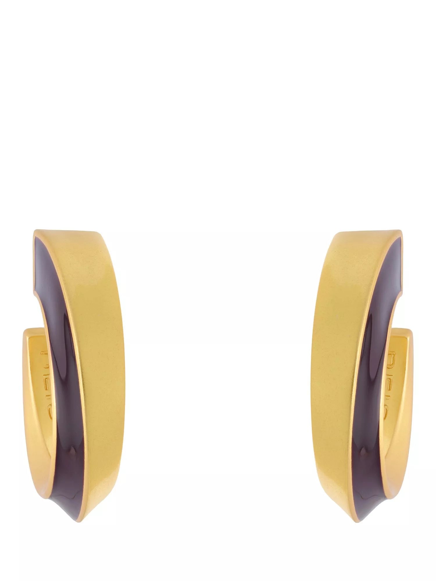 Reiss Thalia Twist Enamel hoop earrings gold tone - British product