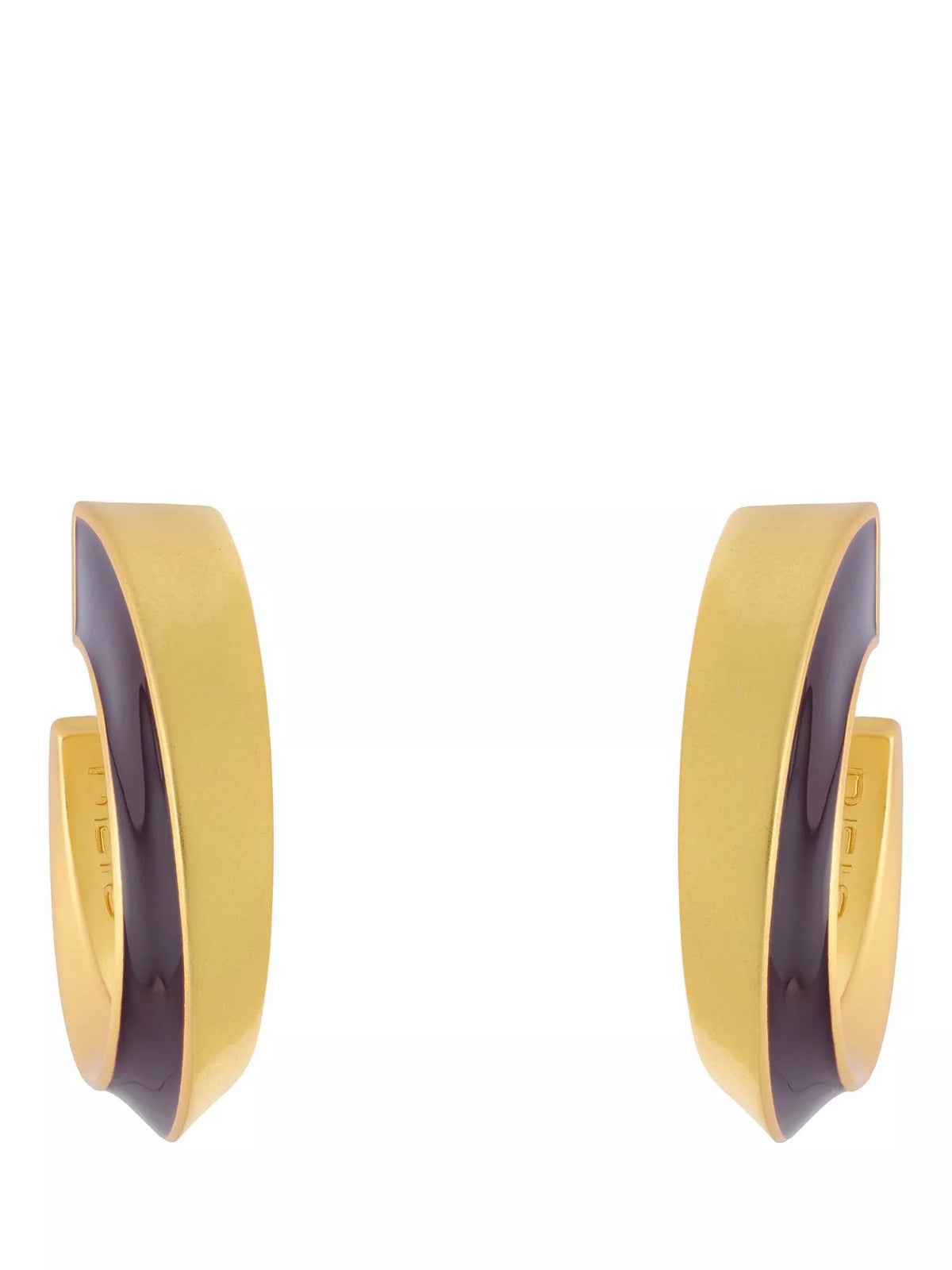 Reiss Thalia Twist Enamel hoop earrings gold tone - British product