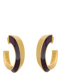 Reiss Thalia Twist Enamel hoop earrings gold tone - British product