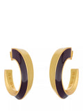 Reiss Thalia Twist Enamel hoop earrings gold tone - British product