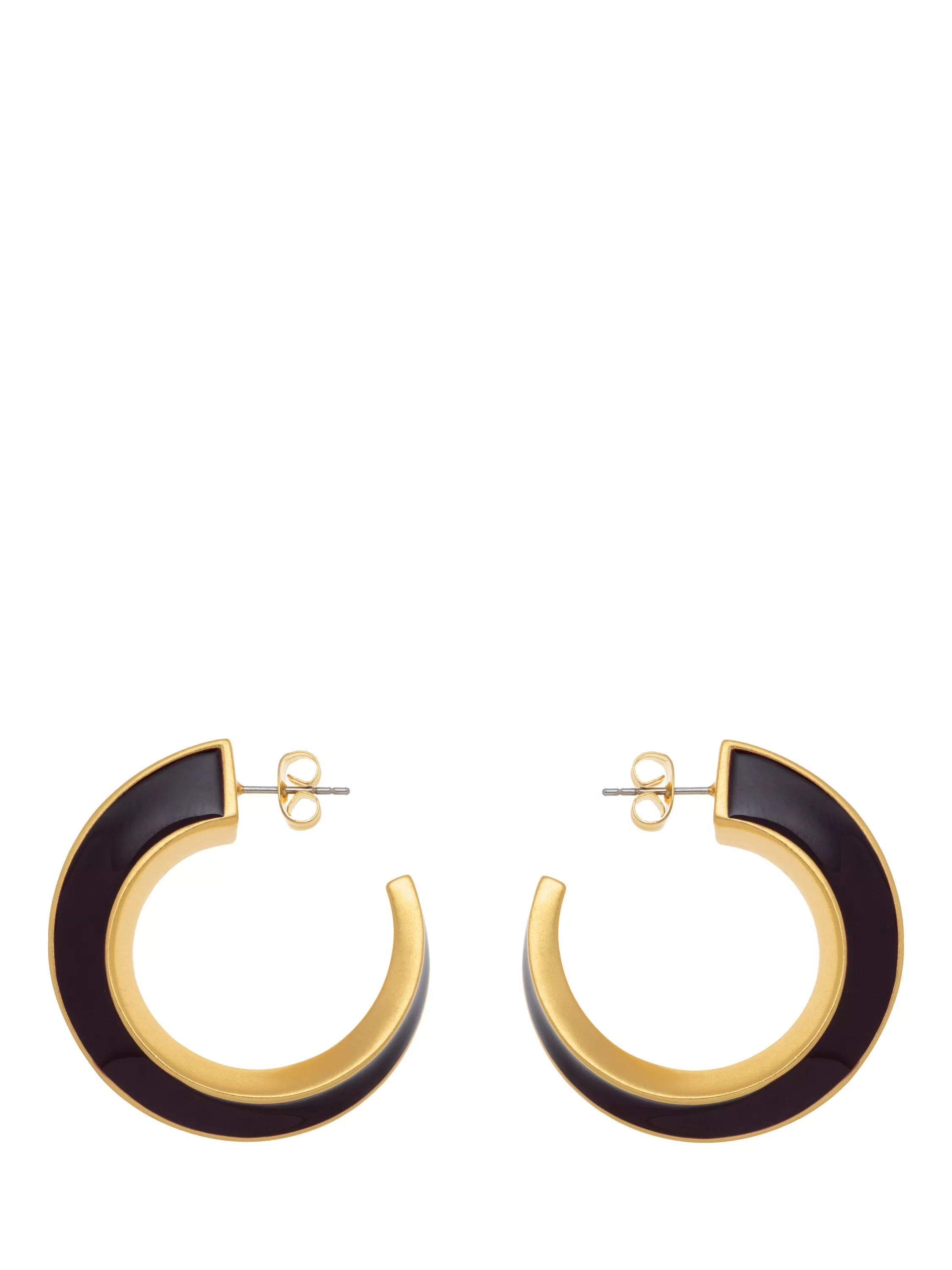 Reiss Thalia Twist Enamel hoop earrings gold tone - British product