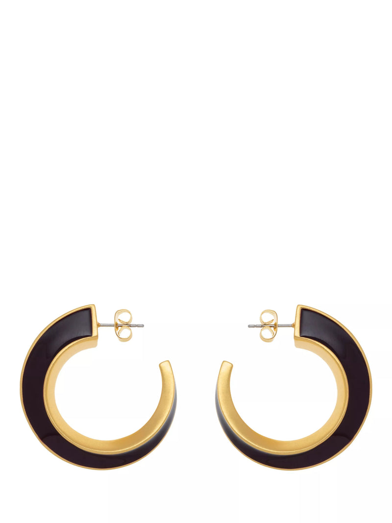 Reiss Thalia Twist Enamel hoop earrings gold tone - British product