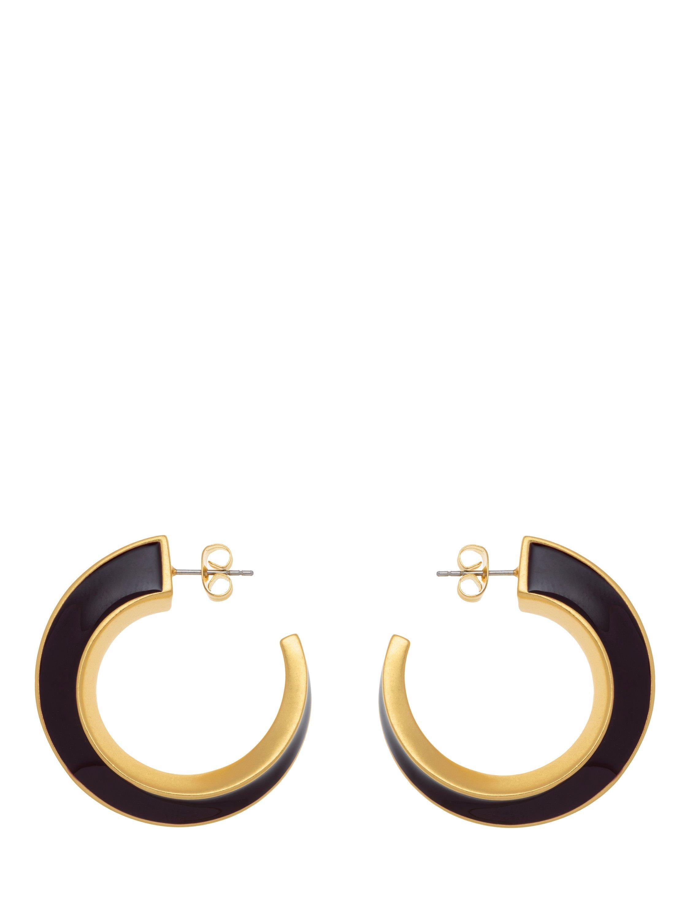 Reiss Thalia Twist Enamel hoop earrings gold tone - British product