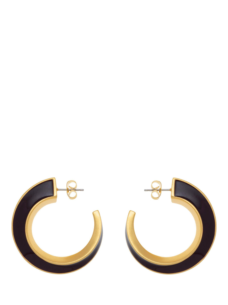 Reiss Thalia Twist Enamel hoop earrings gold tone - British product