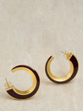 Reiss Thalia Twist Enamel hoop earrings gold tone - British product