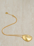 Reiss Perdita Textured Long Pendant Necklace, Gold, UK version