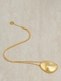 Reiss Perdita Textured Long Pendant Necklace, Gold, UK version
