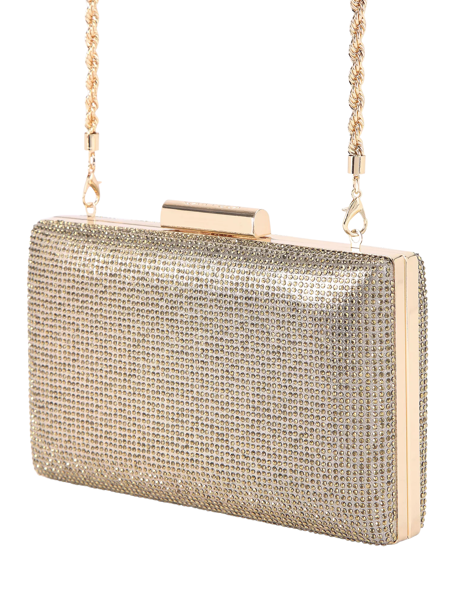 Carvela Aintree embellished clutch bag gold (British brand)