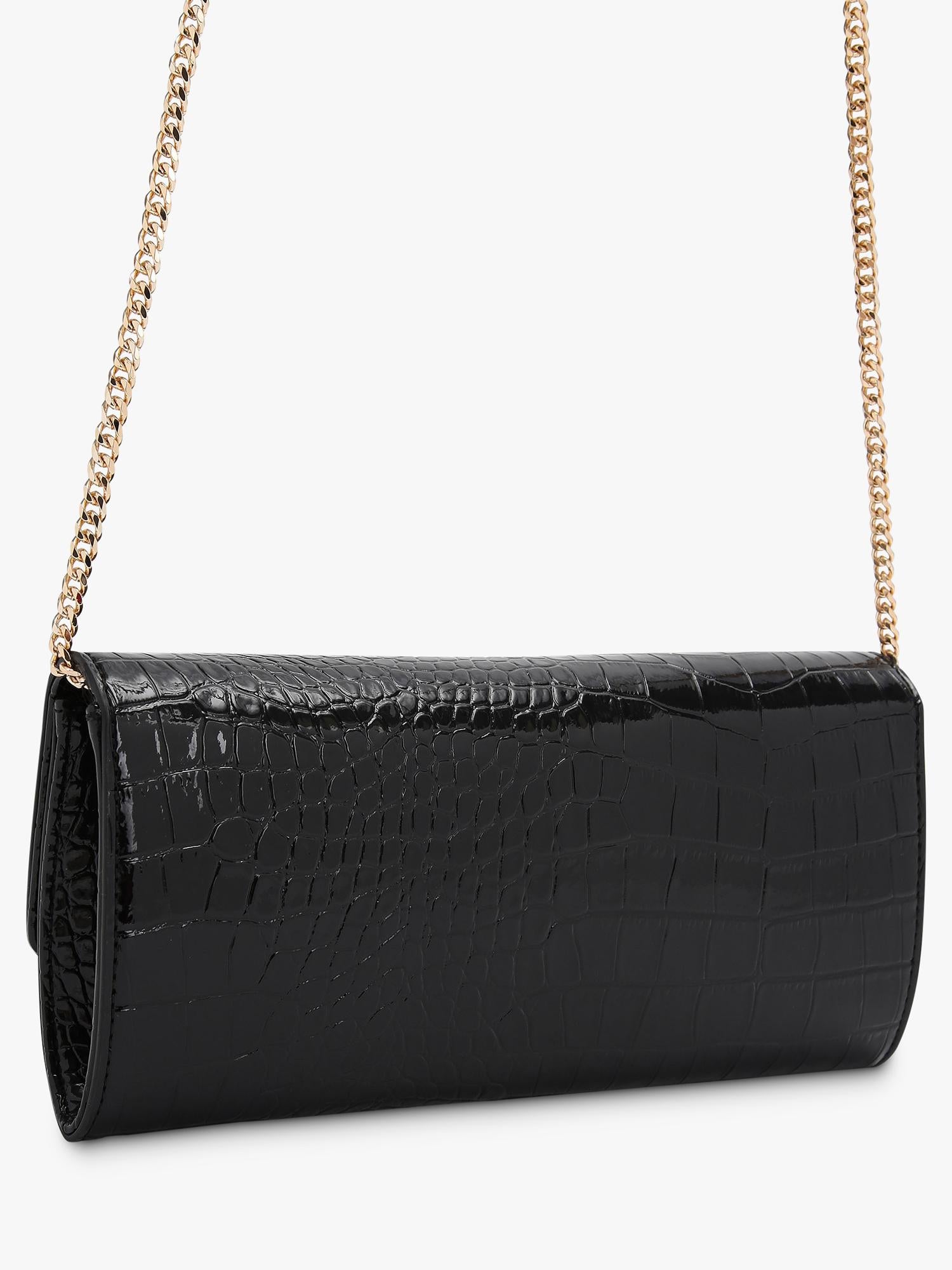 Carvela croc embossed clutch bag black (British brand)