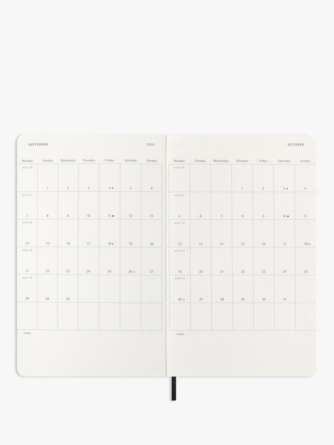 Moleskine Weekly Diary 2026 Large Black - British product