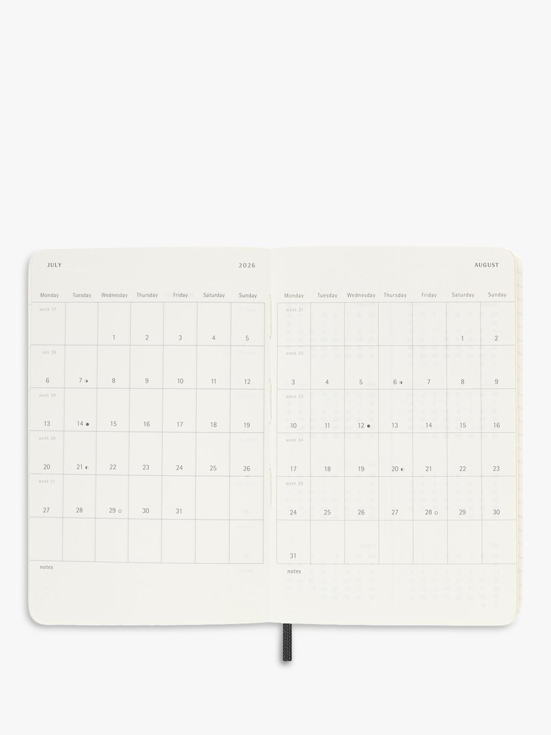 Moleskine pocket weekly diary 2026 black (British brand)