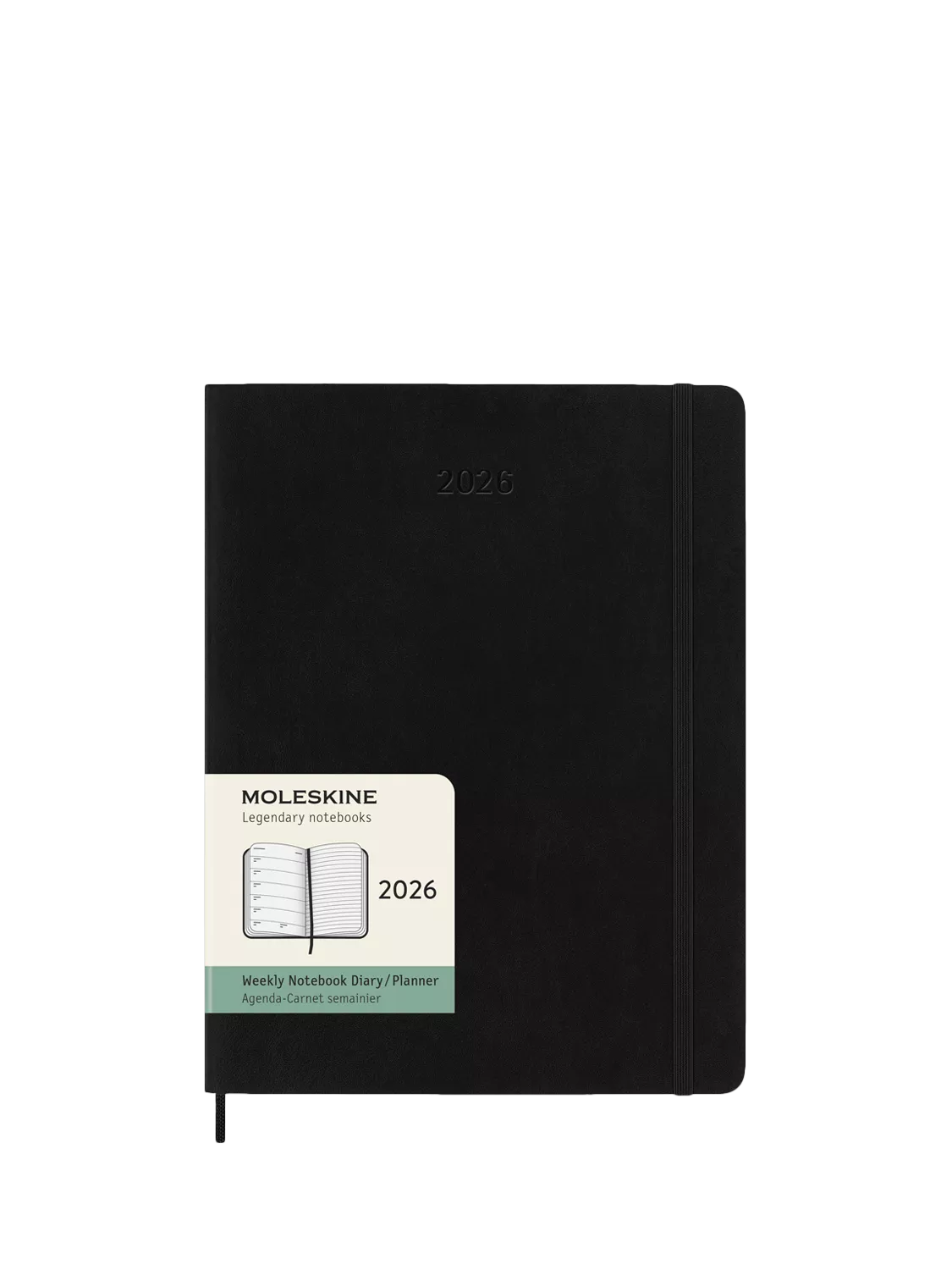 Moleskine XL weekly diary black 2026 planner, UK version