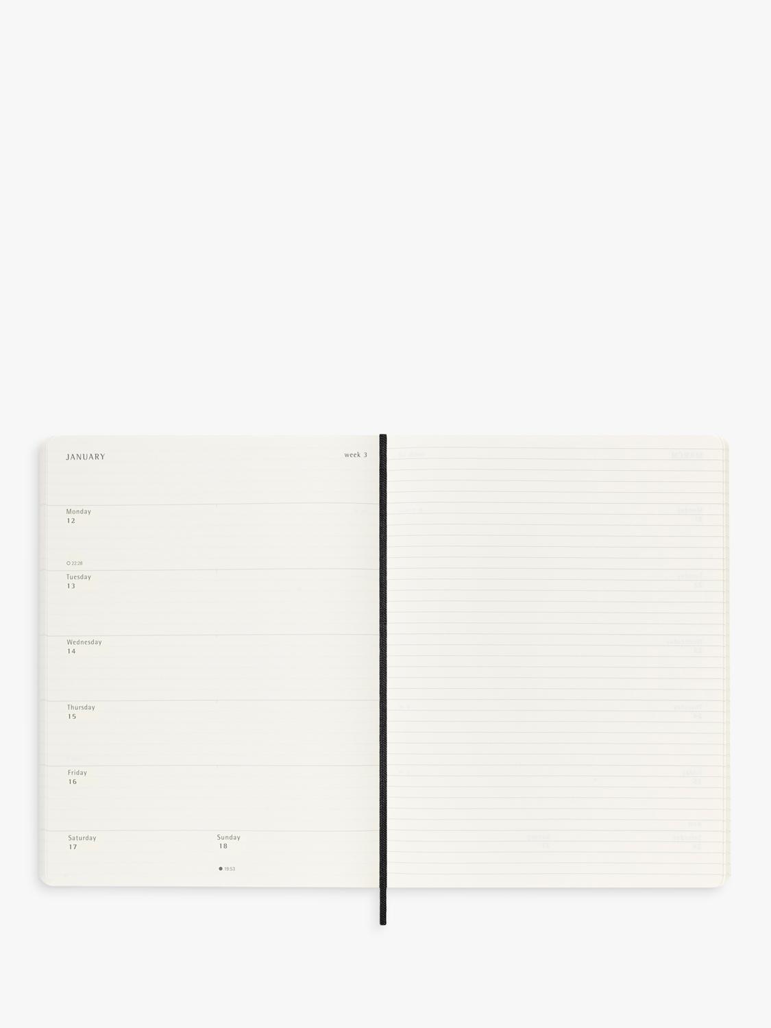 Moleskine XL weekly diary black 2026 planner, UK version