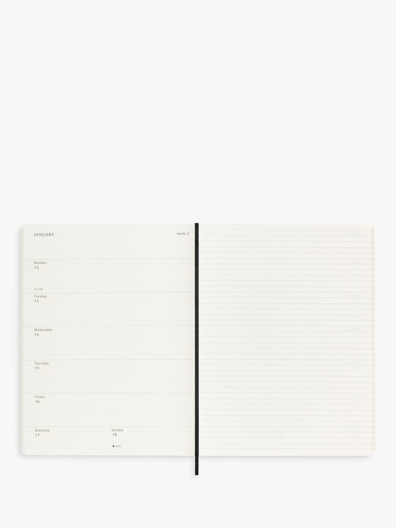 Moleskine XL weekly diary black 2026 planner, UK version