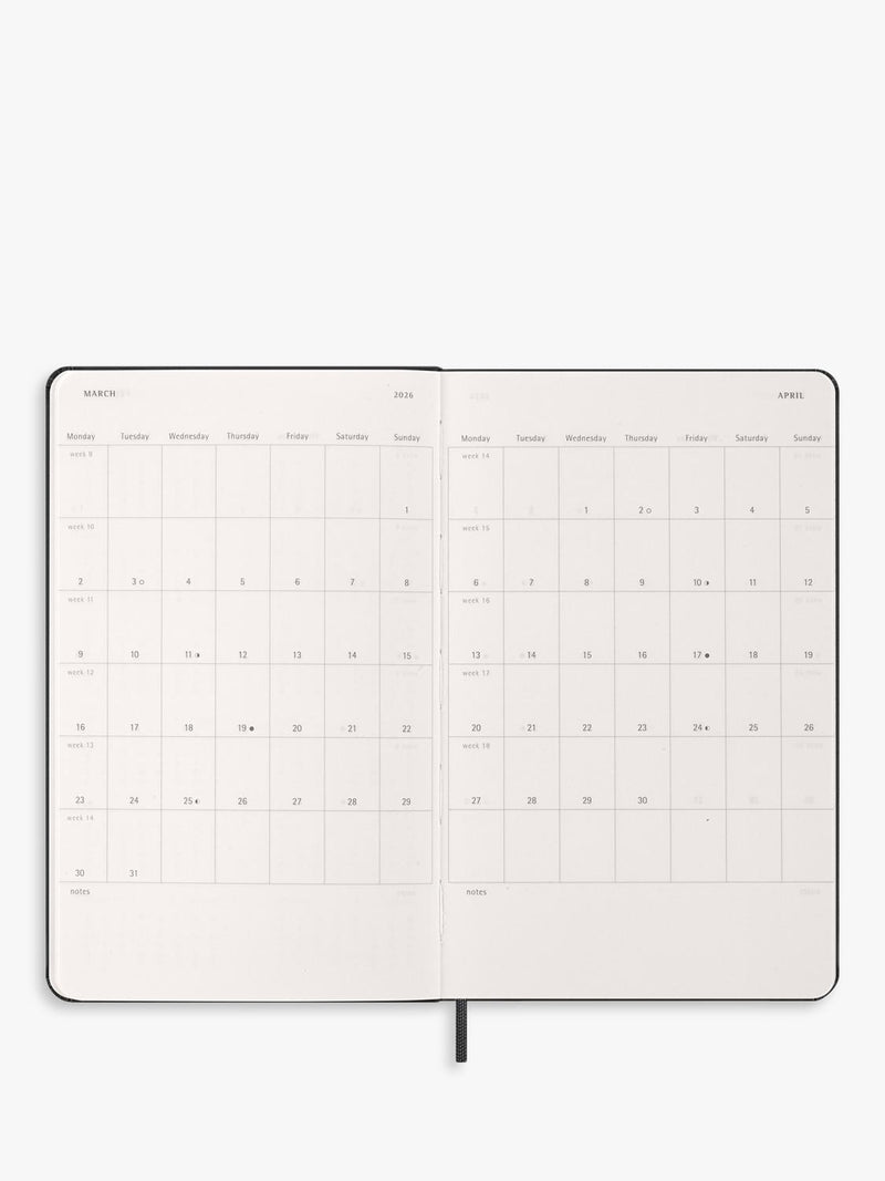 Moleskine large weekly diary 2026 black - British product