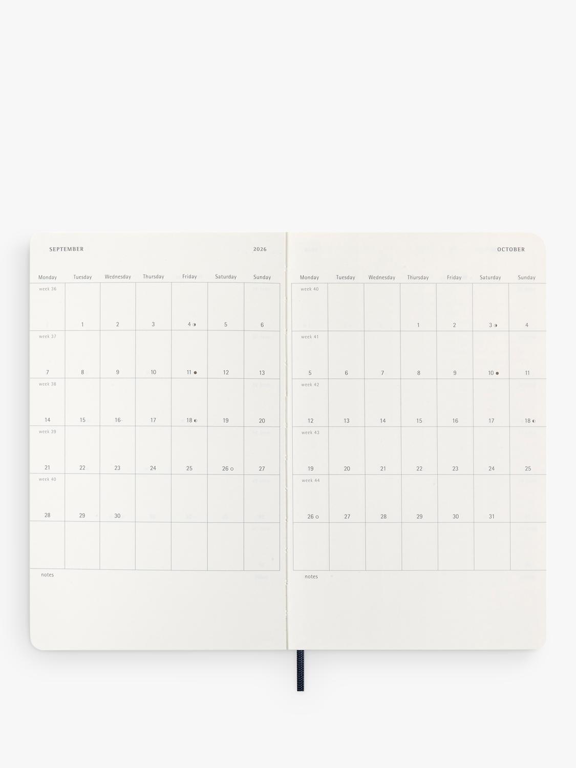 Moleskine weekly diary 2026 large saphire blue (British brand)