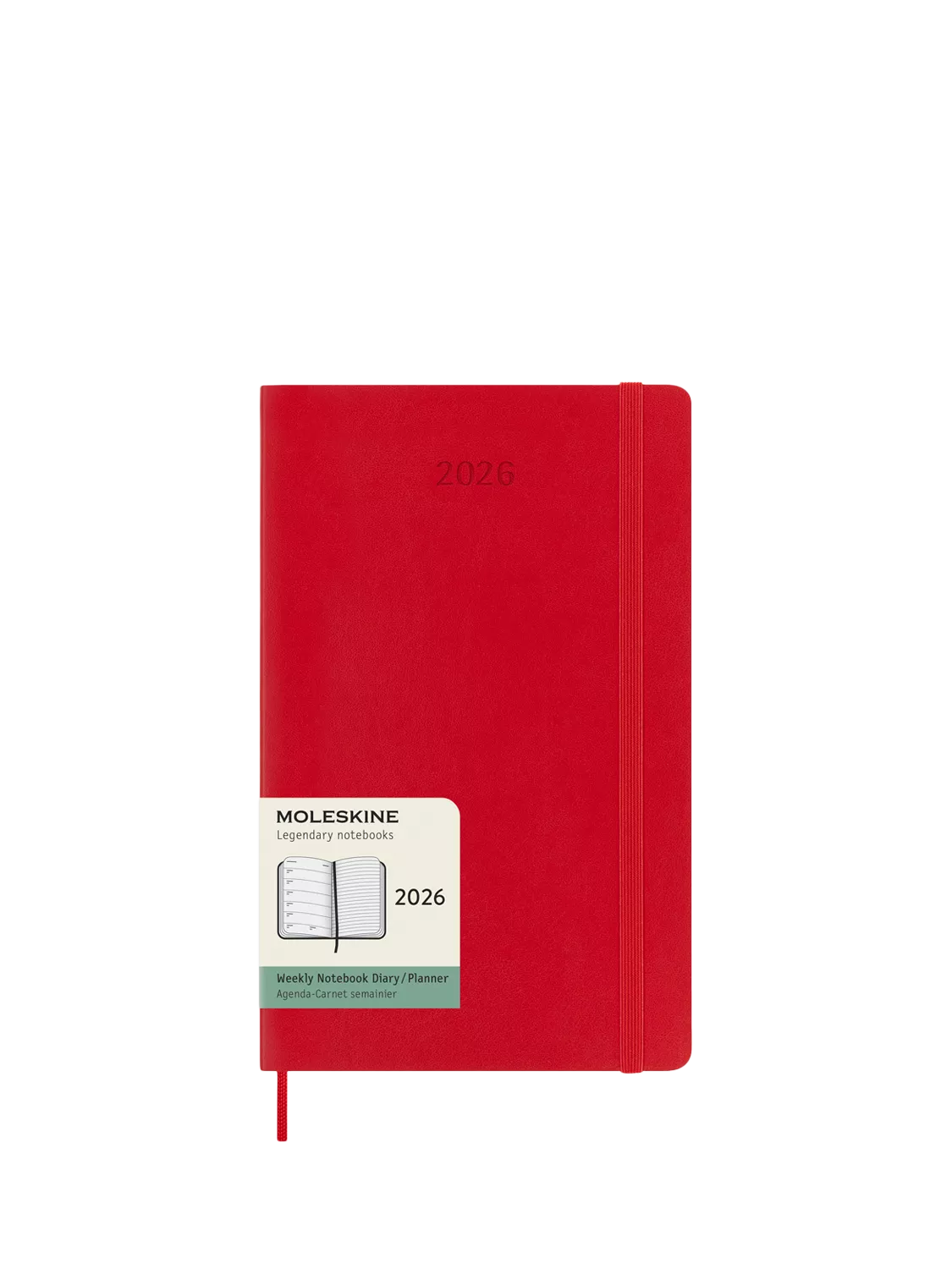 Moleskine Scarlet Red Weekly Diary 2026, imported from the UK