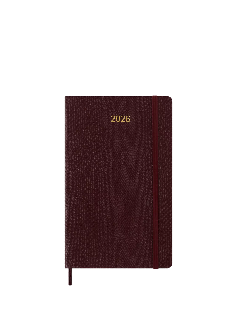 Moleskine Vegea Python 2026 diary 21x13cm Mamba Bordeaux (British brand)