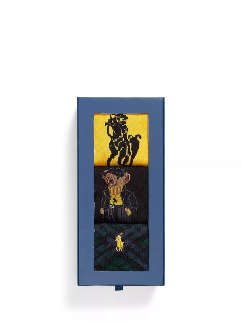 Ralph Lauren Polo Bear socks gift set pack of 3, imported from the UK