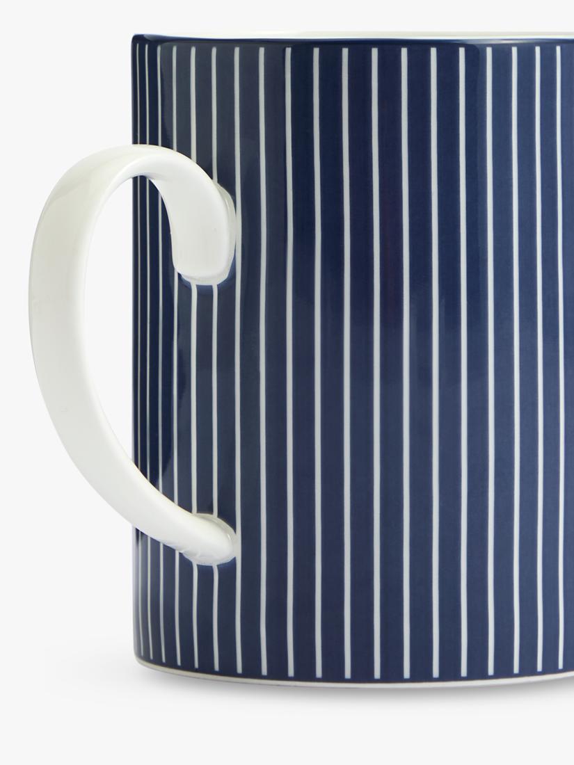Wedgwood Gio pinstripe bone china mug 380ml blue white - British product