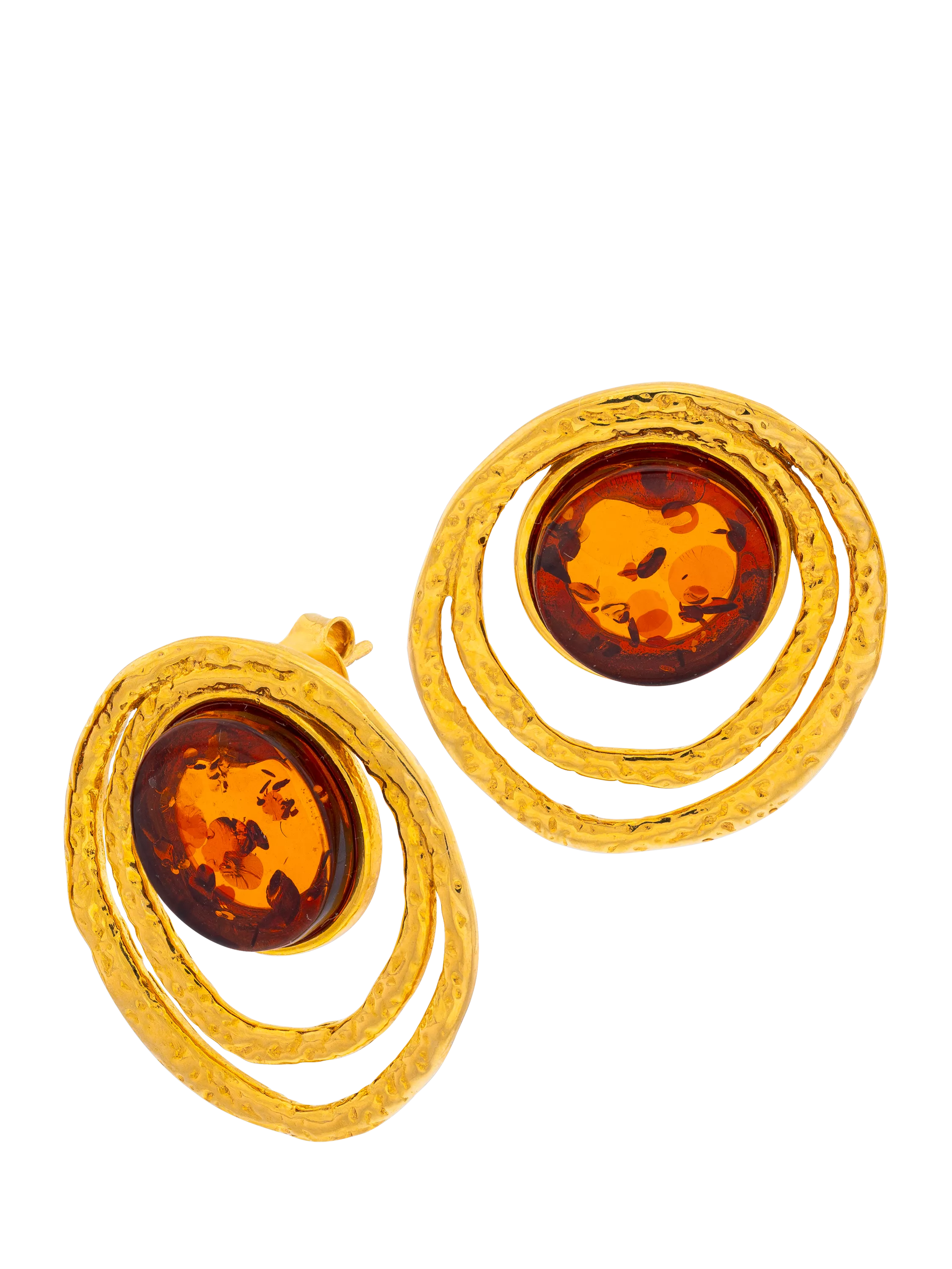 Be-Jewelled Baltic amber textured earrings - British product