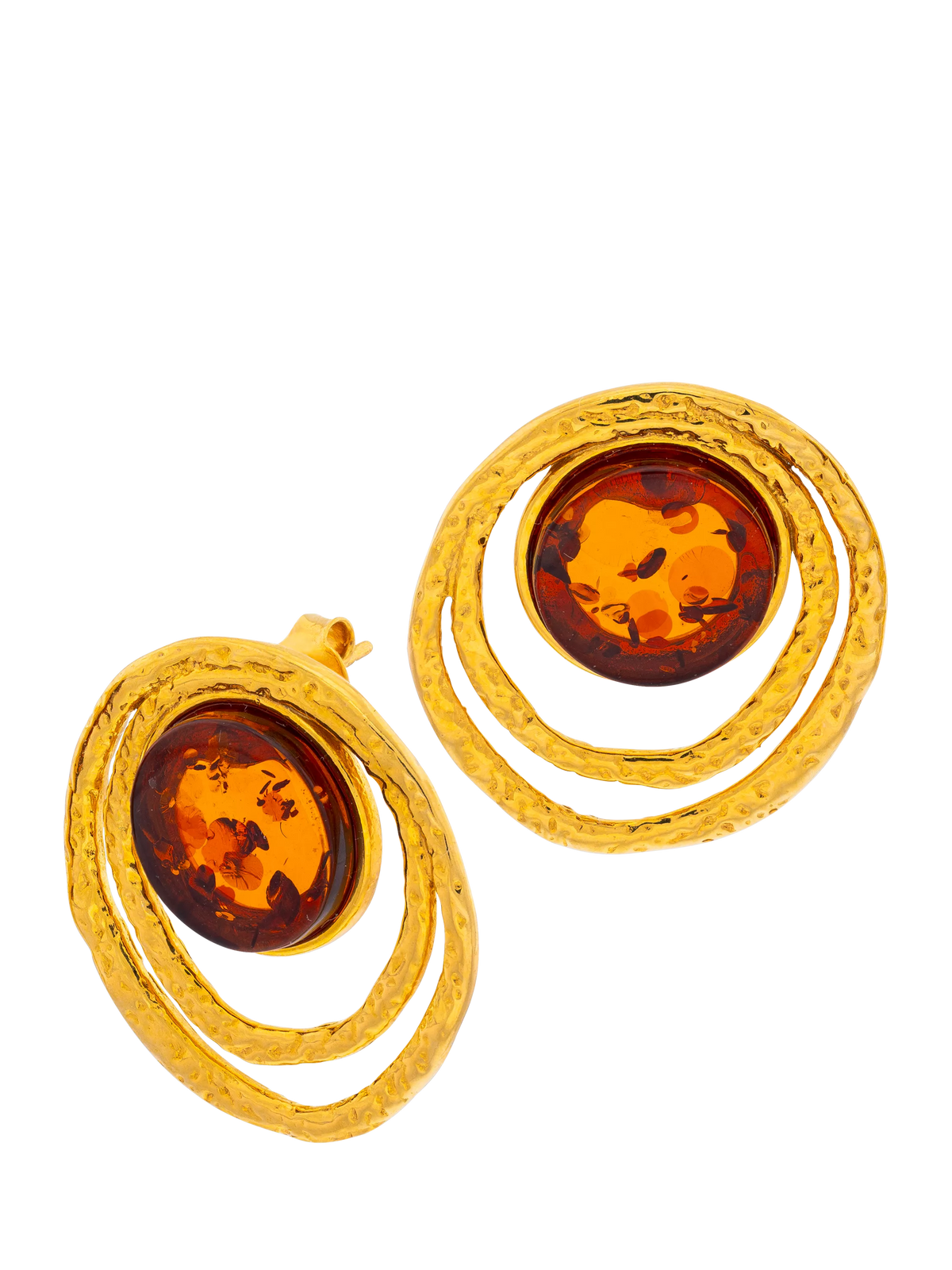Be-Jewelled Baltic amber textured earrings - British product