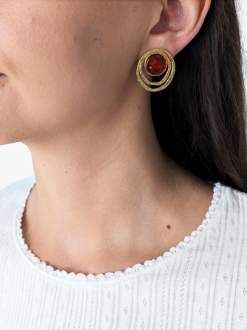 Be-Jewelled Baltic amber textured earrings - British product