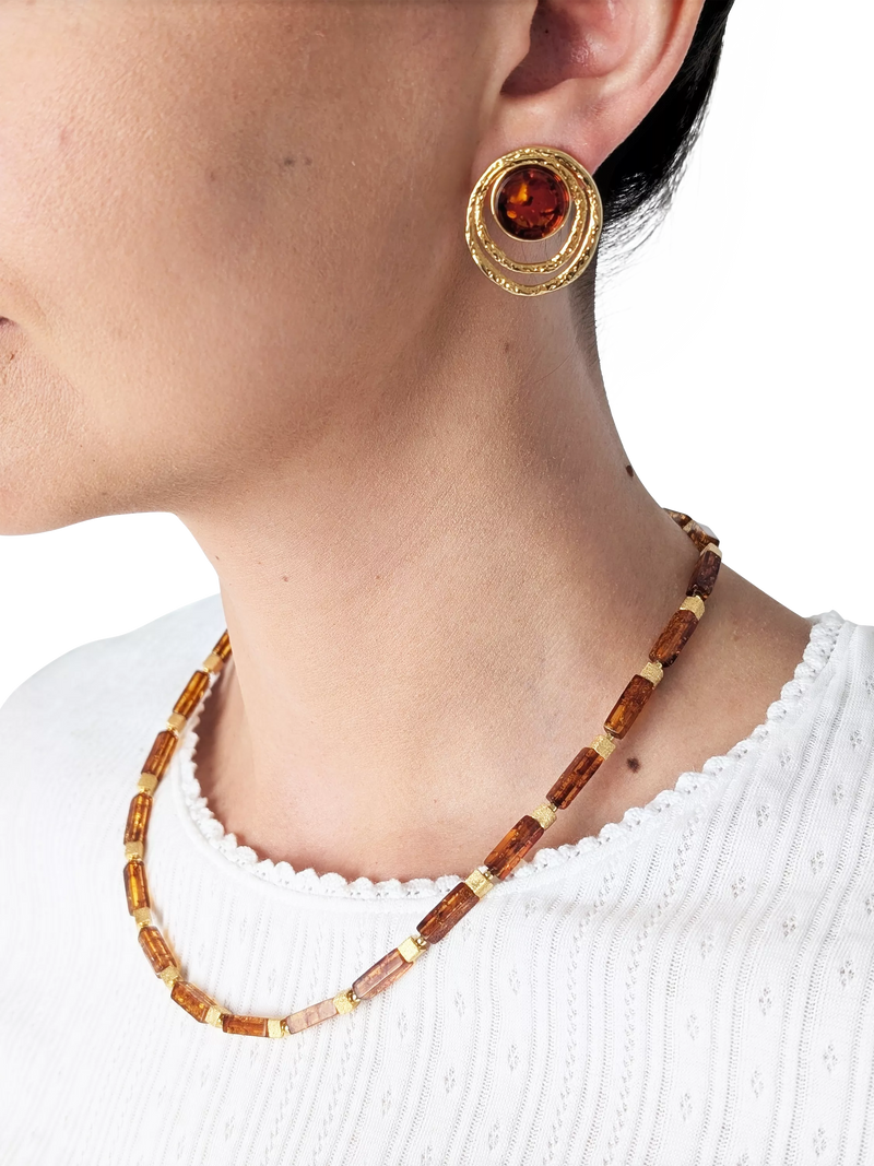 Be-Jewelled Baltic amber textured earrings - British product