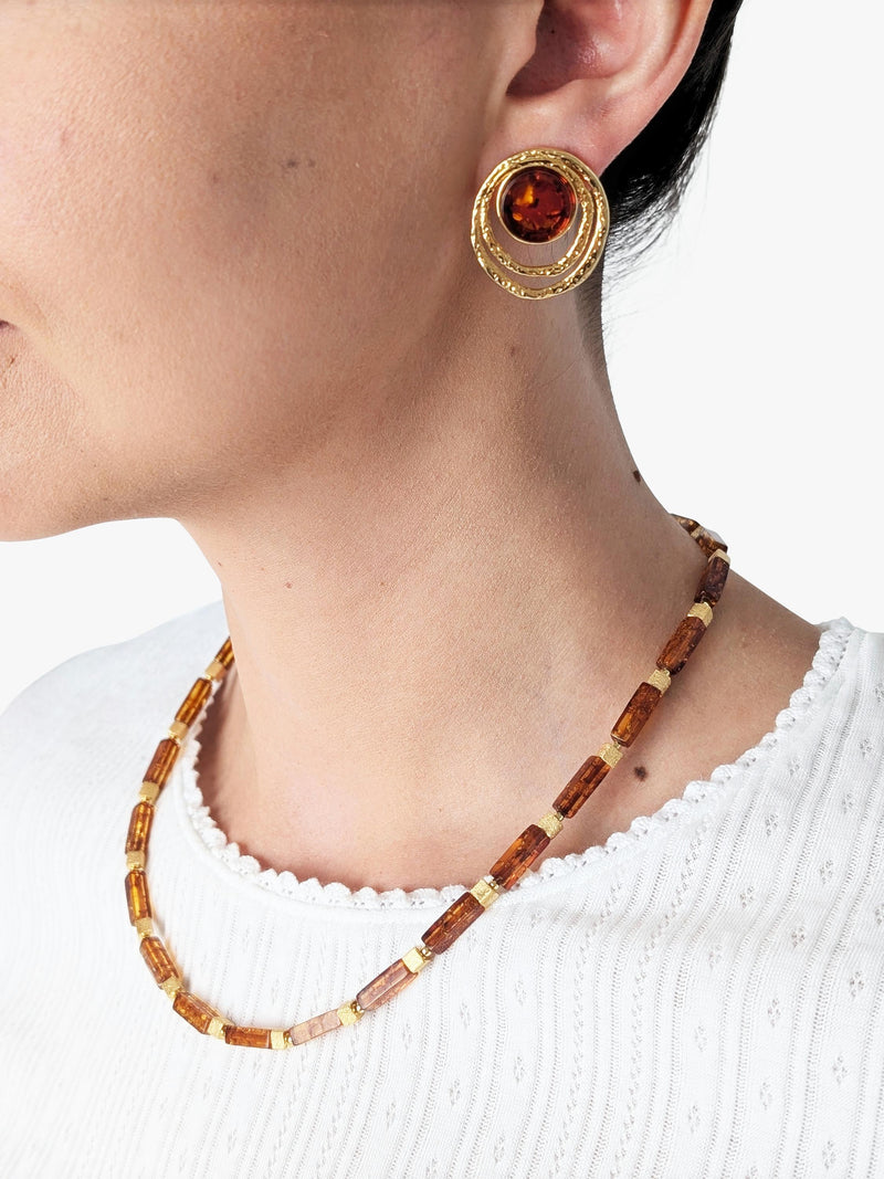 Be-Jewelled Baltic amber textured earrings - British product