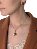 Be-Jewelled Baltic Amber pendant necklace gold/cognac - British product