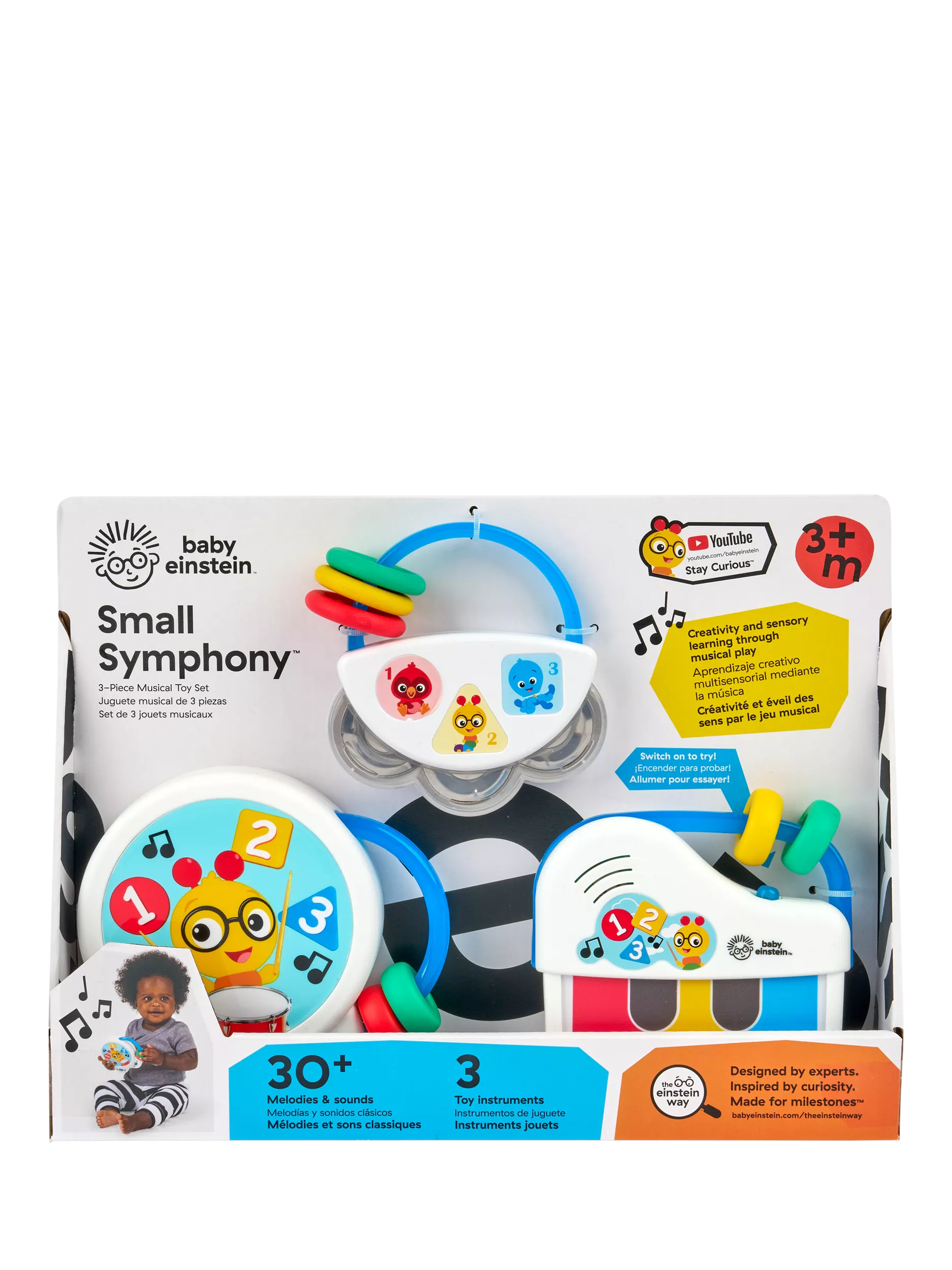Baby Einstein musical toy set with piano drum and tambourine, UK version