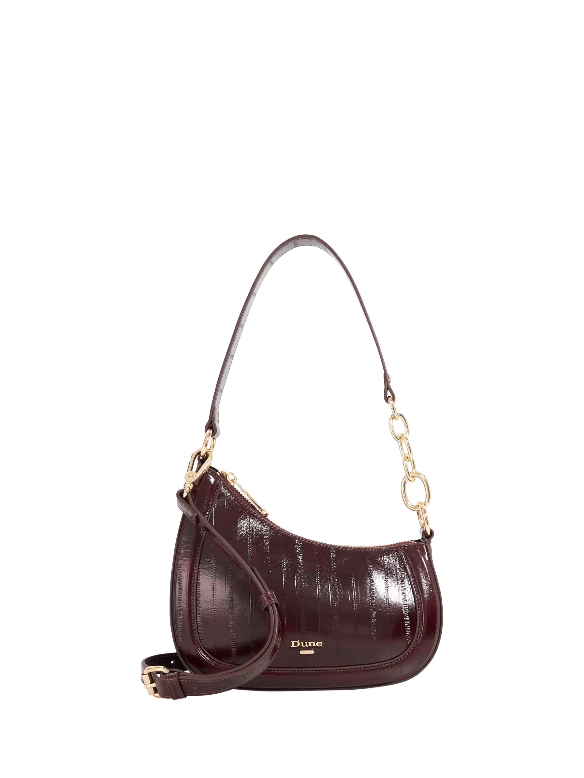 Dune London asymmetric chain shoulder bag, imported from the UK