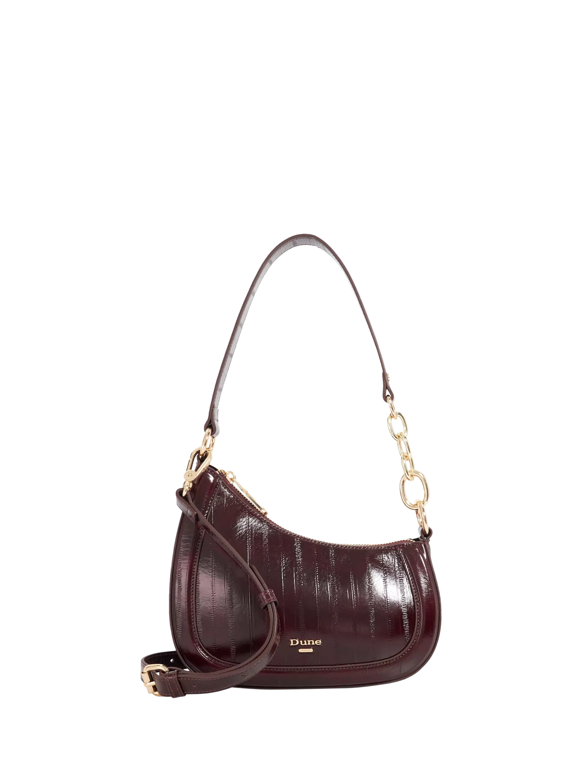Dune London asymmetric chain shoulder bag, imported from the UK