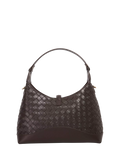 Dune London Dorset woven leather crossbody bag dark brown (British brand)