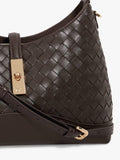 Dune London Dorset woven leather crossbody bag dark brown (British brand)