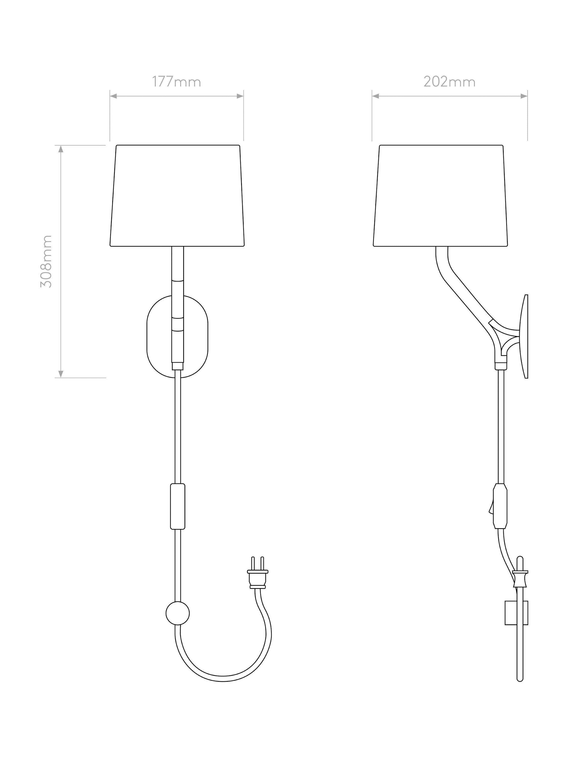 Astro Arbor Plug-In Wall Light, imported from the UK