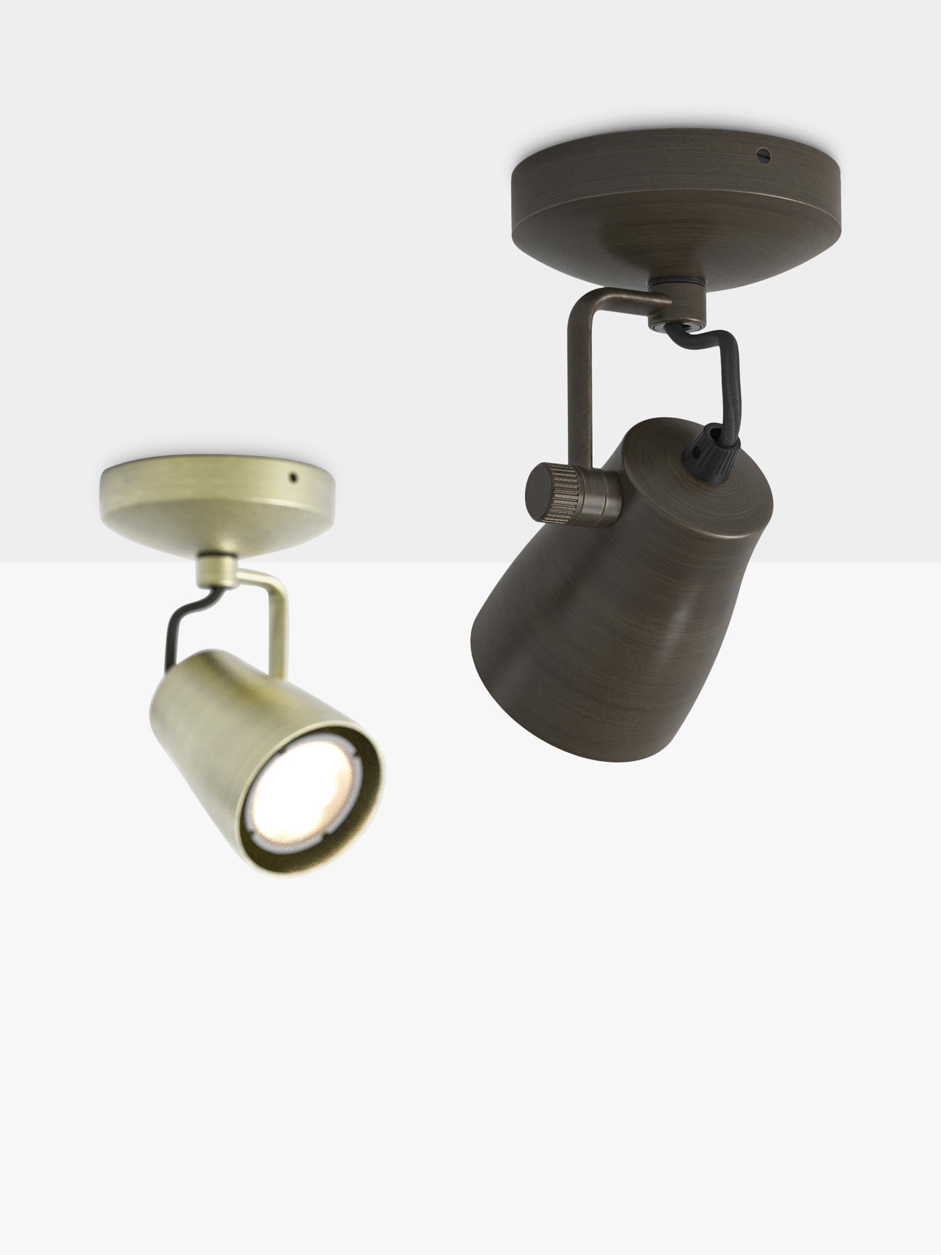 Astro Juno brass ceiling spotlight, imported from the UK